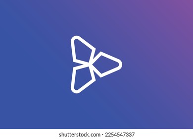Creative and professional play logo design template on blue background