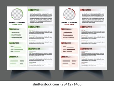 Creative and professional Resume and Cover Letter with Light Black Sidebar Cv Template