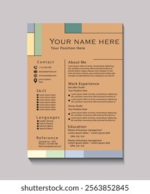 Creative Professional Resume Template with Abstract Colorful Design