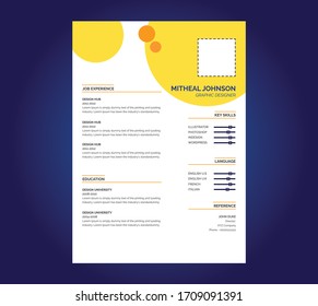 Creative and professional resume template design