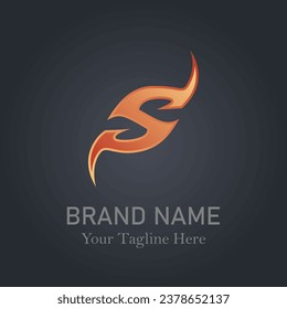 Diseño de logotipo S creativo y profesional vectores de fondo gris