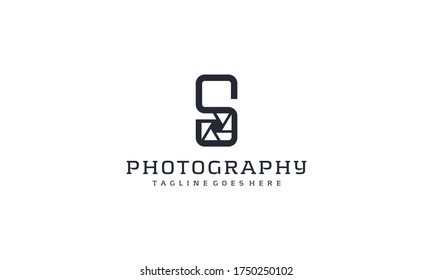 Creative and professional shutter with S letter for technology and camera logo design vector editable
