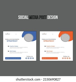 Creative and professional Social media post design template 