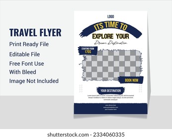 Creative and professional  Travel Flyer, Travel Flyer Design Template for Travel agency.