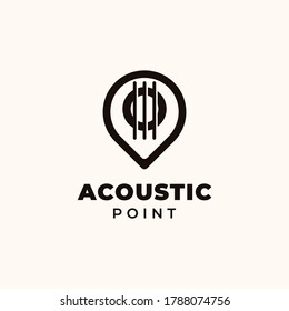 Creative Professional Trendy guitar with point Logo Design in Black and White Color