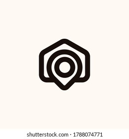 Diseño de logotipos en blanco y negro en el punto de casa profesional de moda