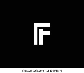 Creative Professional Trendy Letter F FF Logo Design in Black and White Color , Initial Based Alphabet Icon Logo
