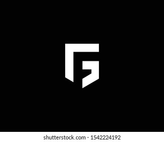 Creative Professional Trendy Letter FG GF Logo Design in Black and White Color , Initial Based Alphabet Icon Logo