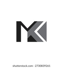 Diseño de logotipo MK de carta de moda profesional creativo.