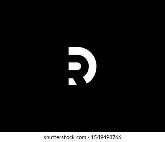 Creative Professional Trendy Letter RD DR Logo Design in Black and White Color , Initial Based Alphabet Icon Logo