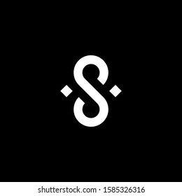 Creative Professional Trendy Letter S  Logo Design in Black and White Color , Initial Based Alphabet Icon Logo