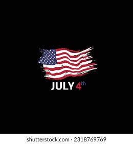 Creative Professional Trendy and Minimal 4th July US Independence Day, Logo in Editable Vector Format