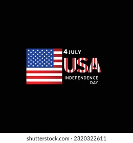 Creative Professional Trendy and Minimal 4th July US Independence Day, Logo in Editable Vector Format