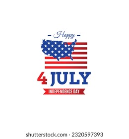 Creative Professional Trendy and Minimal 4th July US Independence Day, Logo in Editable Vector Format