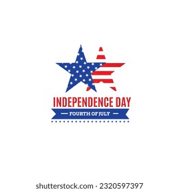 Creative Professional Trendy and Minimal 4th July US Independence Day, Logo in Editable Vector Format