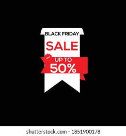 Creative Professional Trendy and Minimal Black Friday Sale Logo Design in Black, White and Red Color, Logo in Editable Vector Format