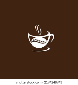 Creative Professional Trendy and Minimal COFFEE Logo Design in Brown and White Colors, COFFEE Icon Logo in Editable Vector Format