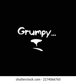 Creative Professional Trendy and Minimal Grumpy Logo Design in Black and White Color, Grumpy Icon Logo in Editable Vector Format