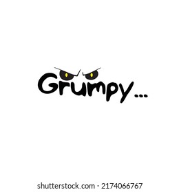 Creative Professional Trendy and Minimal Grumpy Logo Design in Black and White Color, Grumpy Icon Logo in Editable Vector Format