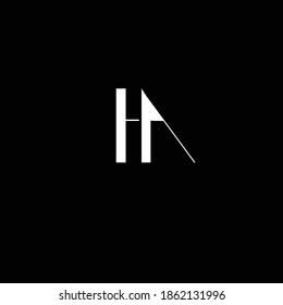 Creative Professional Trendy and Minimal HA Letters, Logo Design in Black and White Color, Initial Based Alphabet Icon Logo in Editable Vector Format