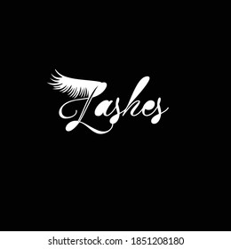 Creative Professional Trendy and Minimal Lashes Logo Design in Black and White Color, Logo in Editable Vector Format