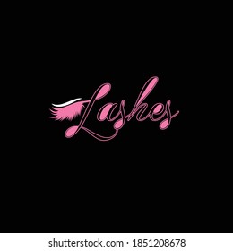 Creative Professional Trendy and Minimal Lashes Logo Design in Black, White and Pink Color, Logo in Editable Vector Format