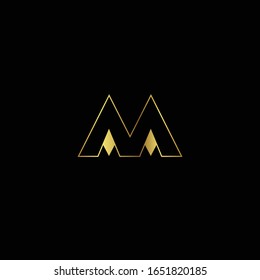 Creative Professional Trendy and Minimal Letter AA M Logo Design in Black and Gold Color , Initial Based Alphabet Icon Logo in Editable Vector Format