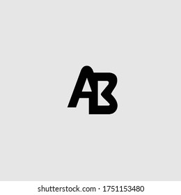 Creative Professional Trendy and Minimal Letter AB Logo Design in Black and Grey Color, Initial Based Alphabet Icon Logo in Editable Vector Format