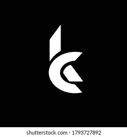 Creative Professional Trendy and Minimal Letter KC CK Logo Design in Black and White Color, Initial Based Alphabet Icon Logo in Editable Vector Format