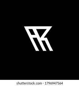 Creative Professional Trendy and Minimal Letter AR Logo Design in Black and White Color, Initial Based Alphabet Icon Logo in Editable Vector Format