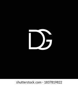 Creative Professional Trendy and Minimal Letter DG Logo Design in Black and White Color, Initial Based Alphabet Icon Logo in Editable Vector Format