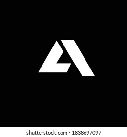 Creative Professional Trendy and Minimal Letter LA Logo Design in Black and White Color, Initial Based Alphabet Icon Logo in Editable Vector Format