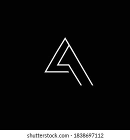 Creative Professional Trendy and Minimal Letter LA Logo Design in Black and White Color, Initial Based Alphabet Icon Logo in Editable Vector Format