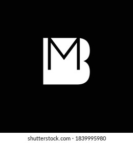 Creative Professional Trendy and Minimal Letter BM MB Logo Design in Black and White Color, Initial Based Alphabet Icon Logo in Editable Vector Format