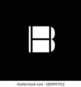 Creative Professional Trendy and Minimal Letter HB BH Logo Design in Black and White Color, Initial Based Alphabet Icon Logo in Editable Vector Format