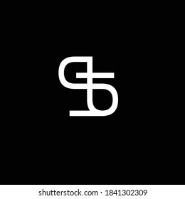 Creative Professional Trendy and Minimal Letter ST Logo Design in Black and White Color, Initial Based Alphabet Icon Logo in Editable Vector Format