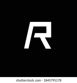 Creative Professional Trendy and Minimal Letter AR Logo Design in Black and White Color, Initial Based Alphabet Icon Logo in Editable Vector Format