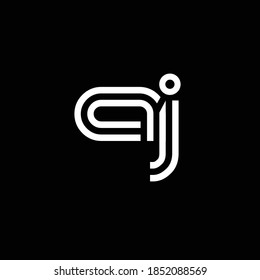 Creative Professional Trendy and Minimal Letter AJ Logo Design in Black and White Color, Initial Based Alphabet Icon Logo in Editable Vector Format