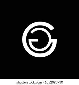 Creative Professional Trendy and Minimal Letter GG Logo Design in Black and White Color, Initial Based Alphabet Icon Logo in Editable Vector Format