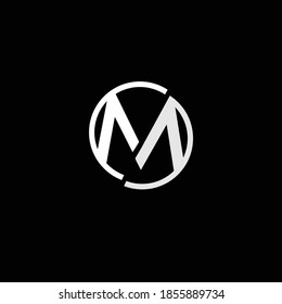 Creative Professional Trendy and Minimal Letter M Logo Design in Black and White Color, Initial Based Alphabet Icon Logo in Editable Vector Format
