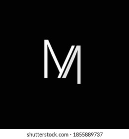 Creative Professional Trendy and Minimal Letter M Logo Design in Black and White Color, Initial Based Alphabet Icon Logo in Editable Vector Format
