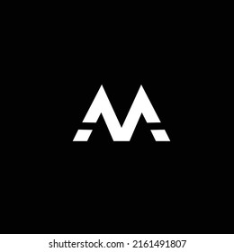 Creative Professional Trendy and Minimal Letter M Logo Design in Black and White Color, Initial Based Alphabet Icon Logo in Editable Vector Format
