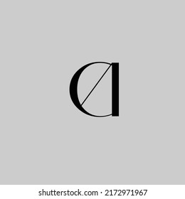 Creative Professional Trendy and Minimal Letter CA AC Logo Design in Black and White Color, Initial Based Alphabet Icon Logo in Editable Vector Format