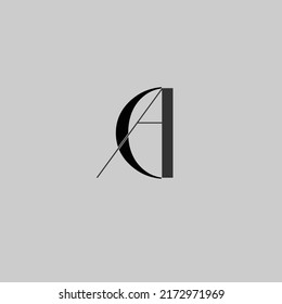 Creative Professional Trendy and Minimal Letter CA AC Logo Design in Black and White Color, Initial Based Alphabet Icon Logo in Editable Vector Format