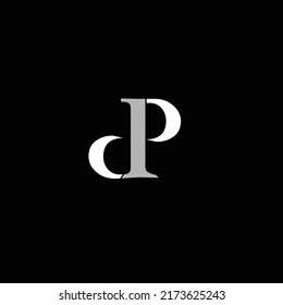 Creative Professional Trendy and Minimal Letter DP Logo Design in Black and White Color, Initial Based Alphabet Icon Logo in Editable Vector Format