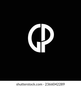 Creative Professional Trendy and Minimal Letter GP PG Logo Design in Black and White Color, Initial Based Alphabet Icon Logo in Editable Vector Format