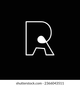 Creative Professional Trendy and Minimal Letter R, RA Logo Design in Black and White Color, Initial Based Alphabet Icon Logo in Editable Vector Format