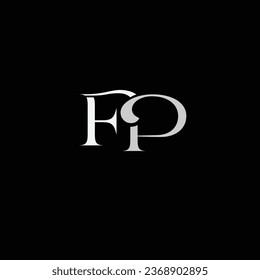 Creative Professional Trendy and Minimal Letter FP Logo Design in Black and White Color, Initial Based Alphabet Icon Logo in Editable Vector Format