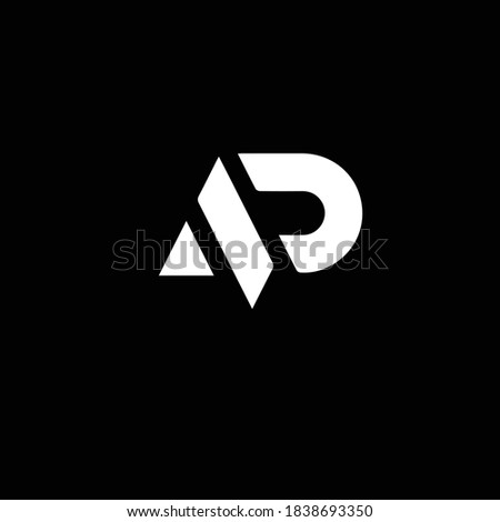 Creative Professional Trendy and Minimal Letter AD AP Logo Design in Black and White Color, Initial Based Alphabet Icon Logo in Editable Vector Format Imagine de stoc © 