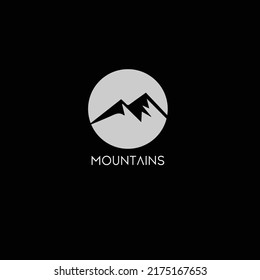 Creative Professional Trendy and Minimal Mountain Logo Design in Black and White Colors, Mountain Icon Logo in Editable Vector Format